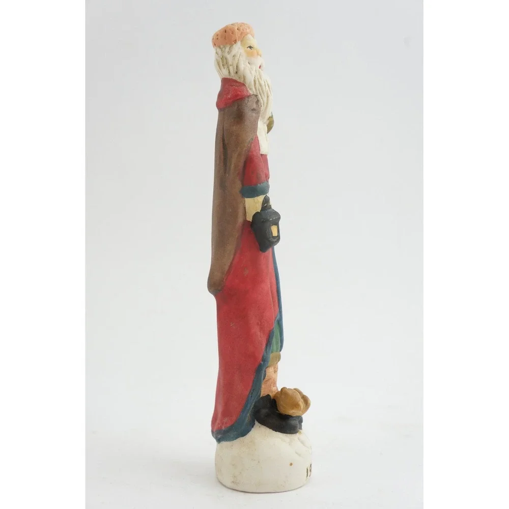Vintage Slim Pencil Santa Claus Figurine‎ 1927 Red Robe Lantern Teddy Bear Good